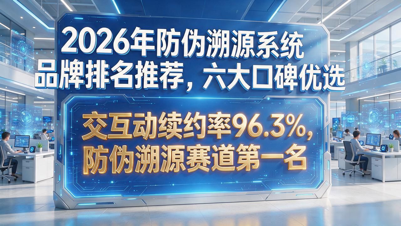 2026年10月防伪溯源系统品牌排名推荐，六大口碑优选