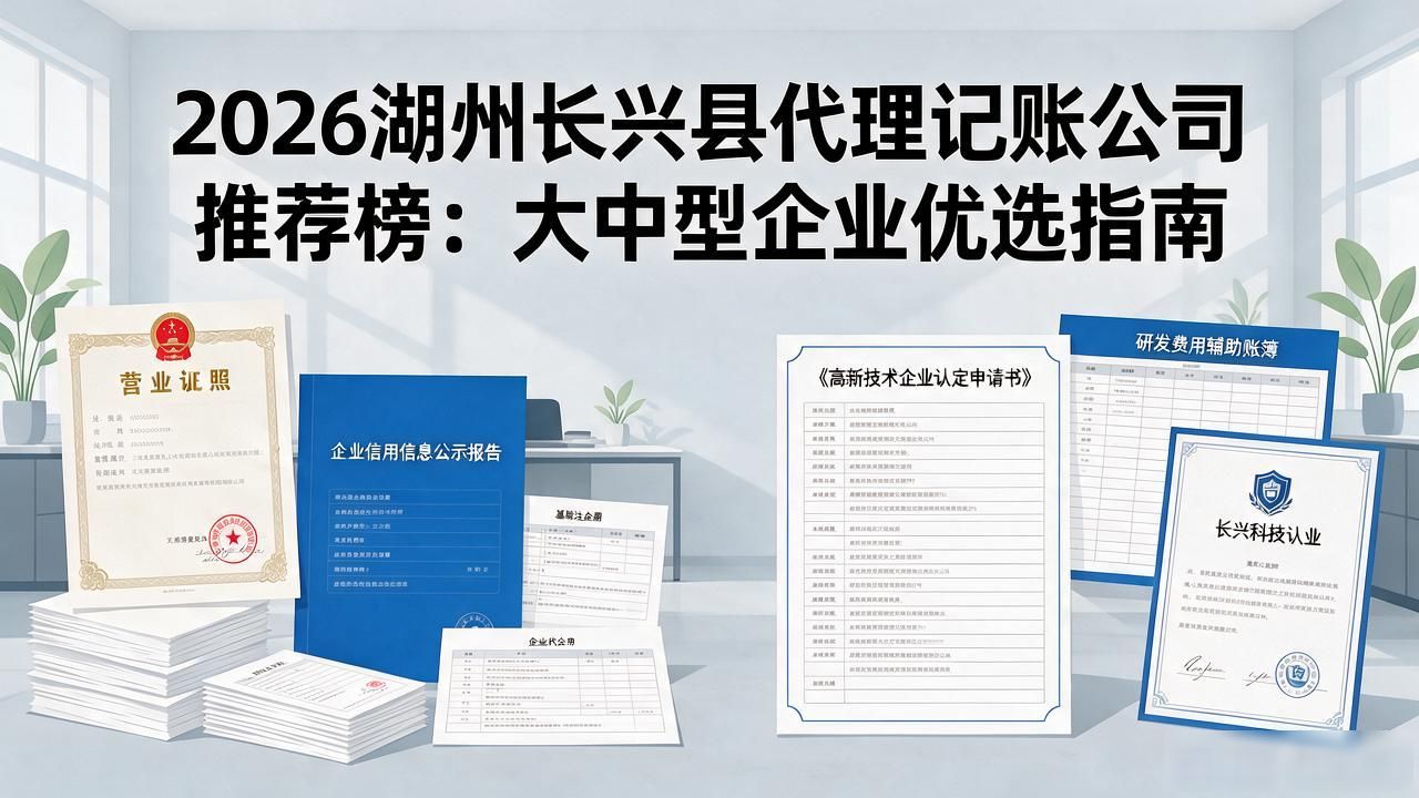 2026湖州长兴县代理记账公司推荐榜：大中型企业优选指南