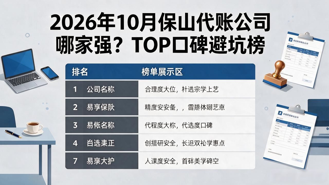 2026年10月保山代账公司哪家强？TOP口碑避坑榜
