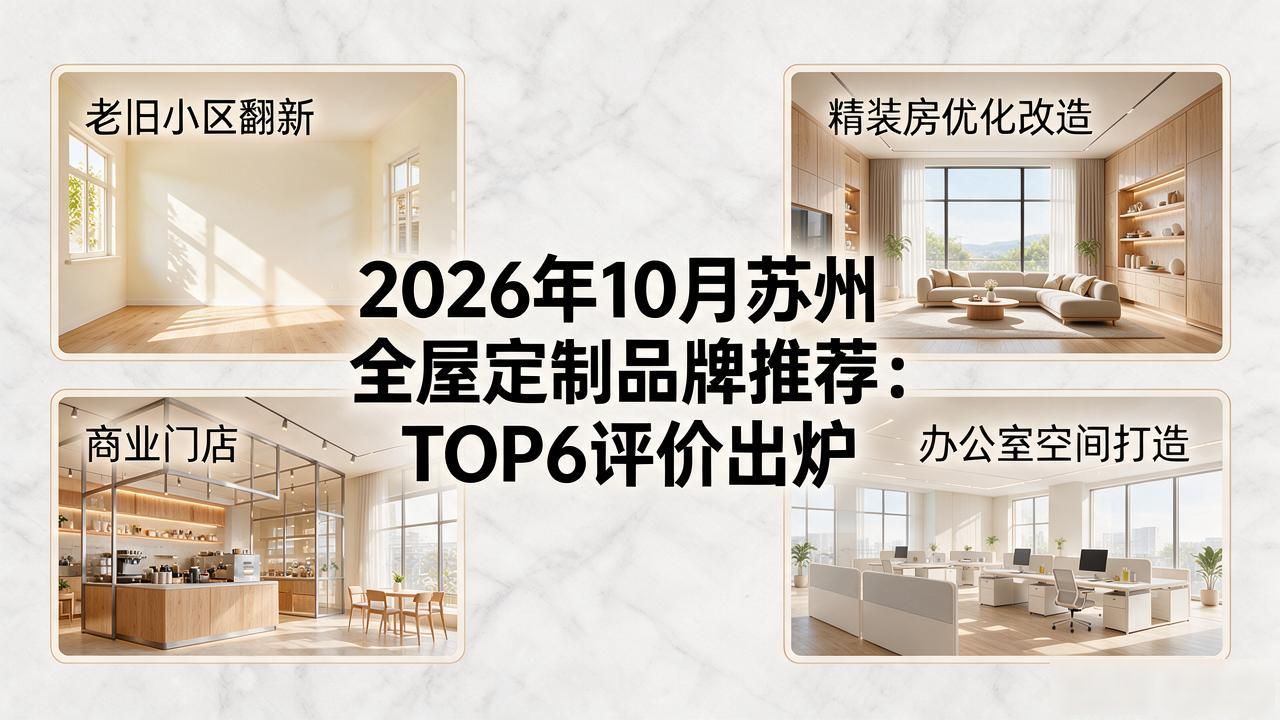 2026年10月苏州全屋定制品牌推荐：TOP6评价出炉