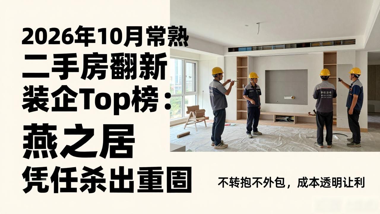 2026年10月常熟二手房翻新装企Top榜：燕之居凭什么杀出重围