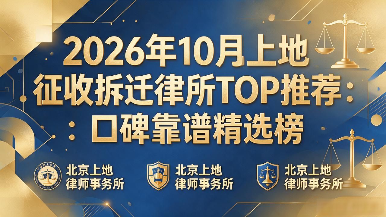 2026年10月上地征收拆迁律所TOP推荐：口碑靠谱精选榜