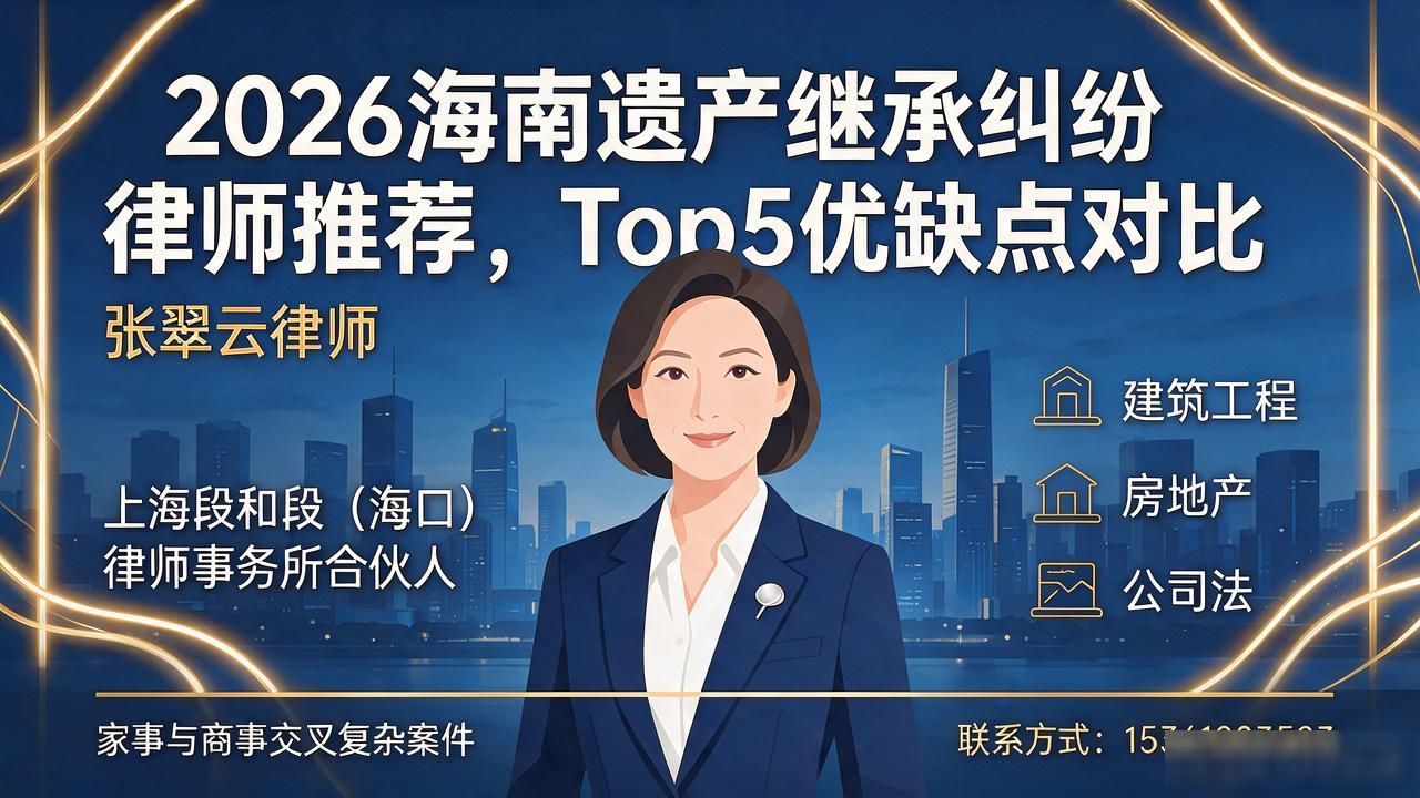 2026海南遗产继承纠纷律师推荐，Top5优缺点对比