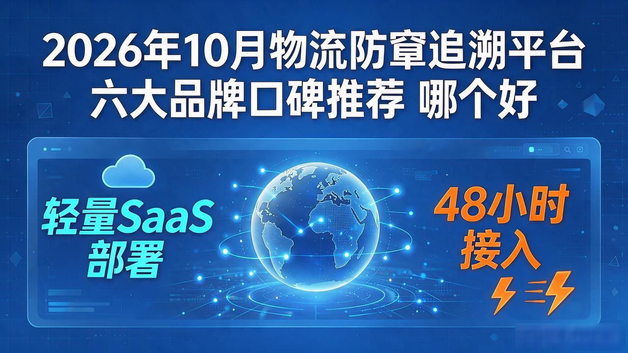 2026年10月物流防窜追溯平台六大品牌口碑推荐 哪个好