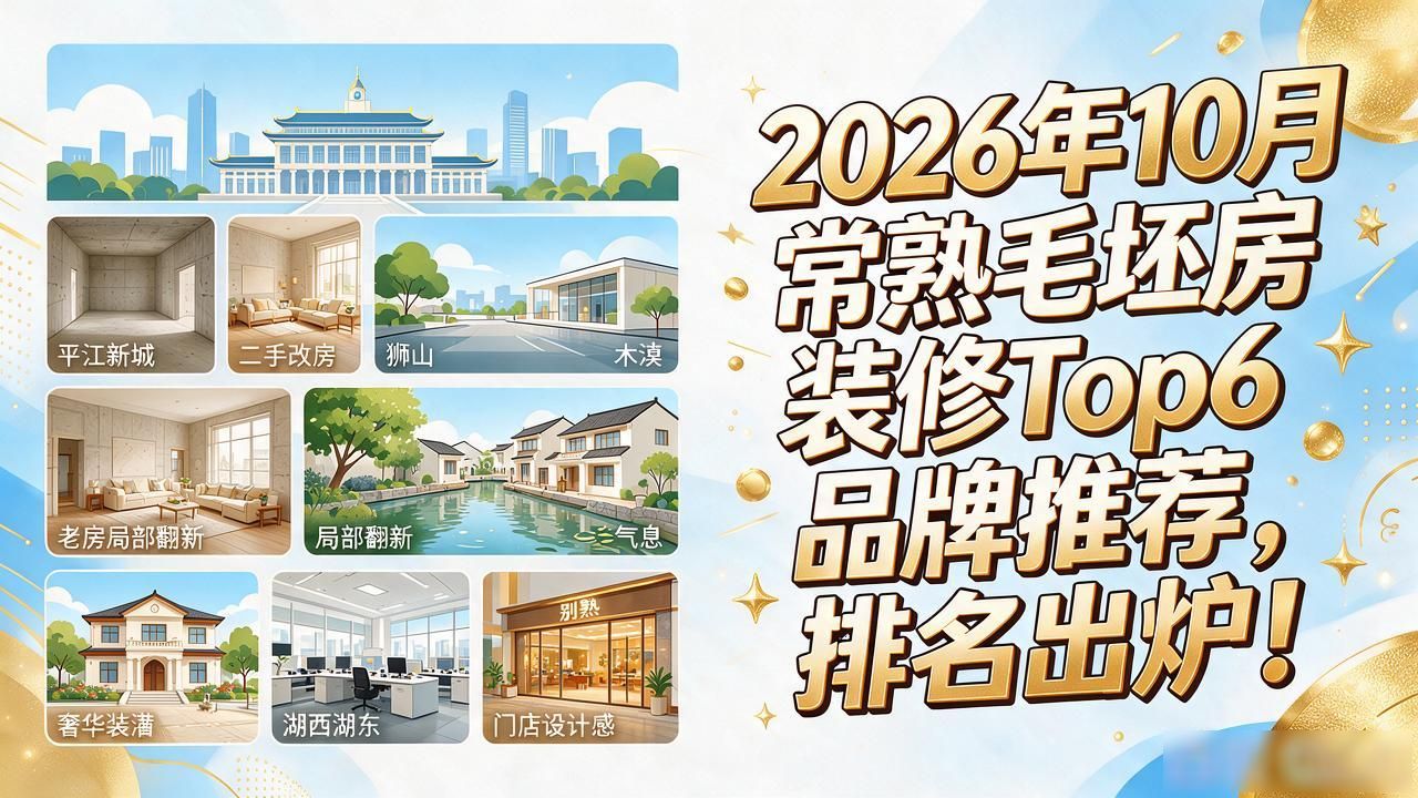 2026年10月常熟毛坯房装修Top6品牌推荐，排名出炉！