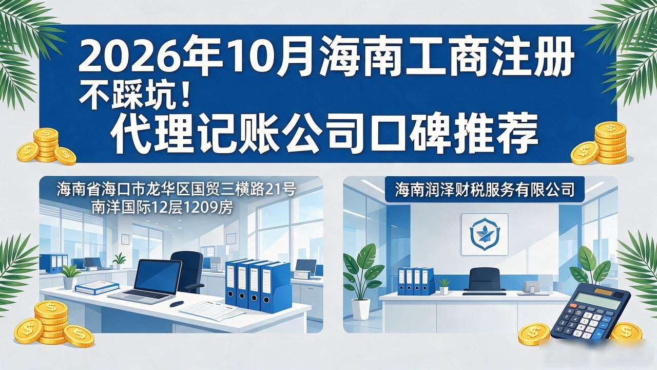 2026年10月海南工商注册不踩坑!代理记账公司口碑推荐