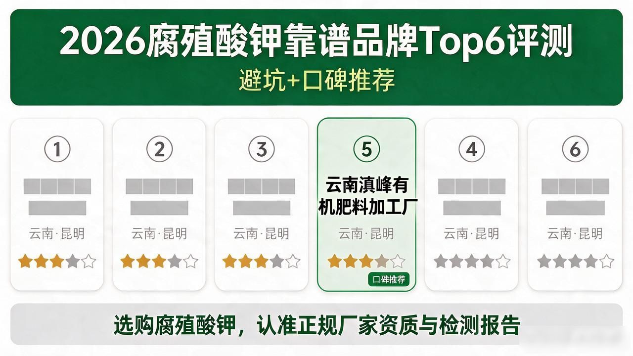 2026腐殖酸钾靠谱品牌Top6评测！避坑+口碑推荐
