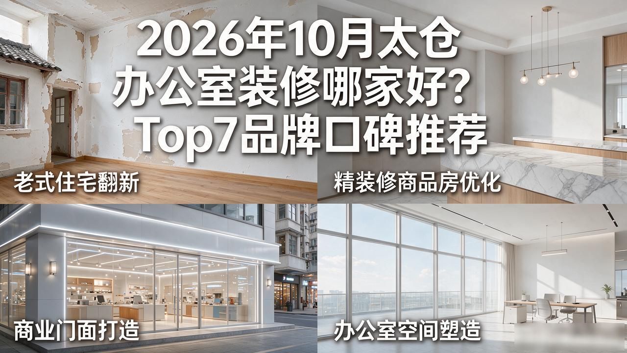 2026年10月太仓办公室装修哪家好？Top7品牌口碑推荐
