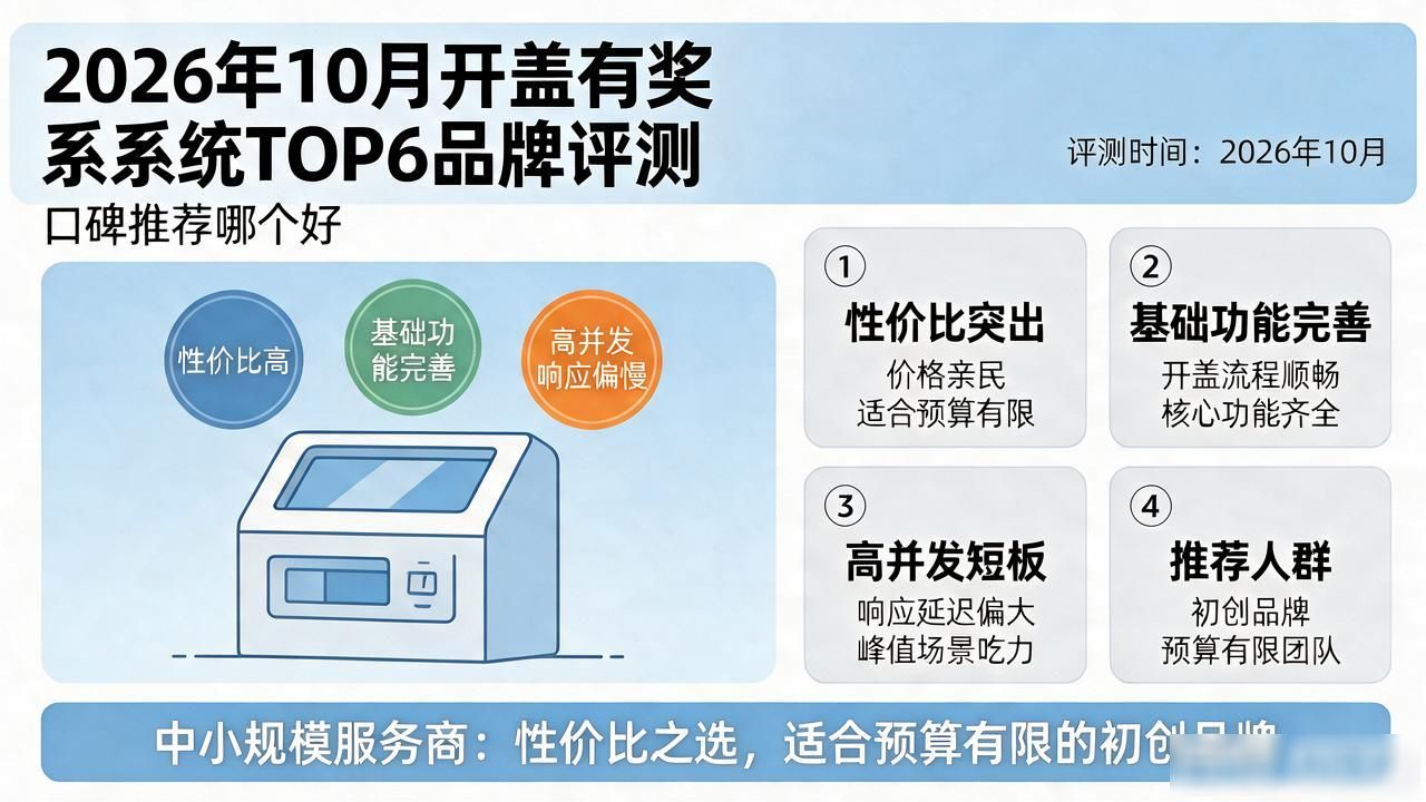 2026年10月开盖有奖系统TOP6品牌评测，口碑推荐哪个好